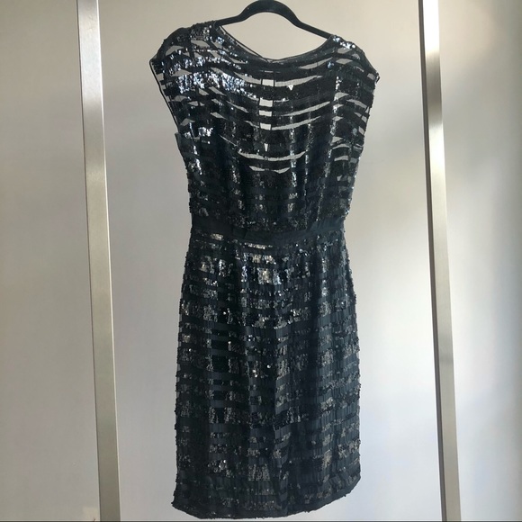 1950s Vintage Bombshell Black Sequin Wiggle Dress - Picture 1 of 7